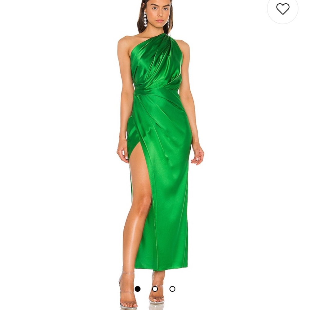 The Sei Asymmetrical Draped Dress in Kelly Green